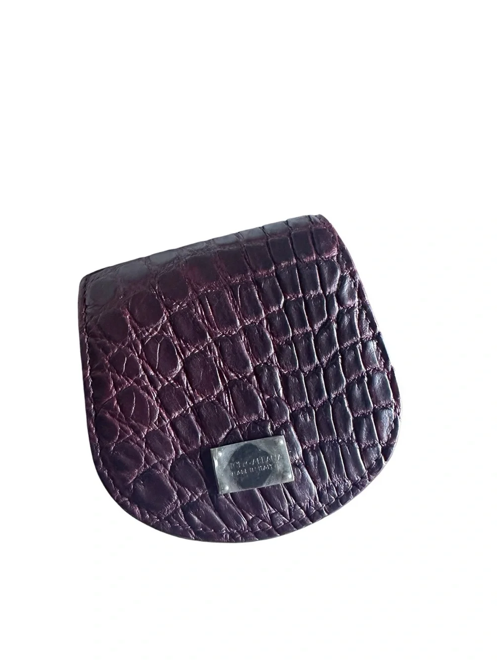 Dolce & Gabbana Burgundy Caiman Leather Bifold Wallet NWT Made In Italy